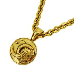 Chanel Necklace Coco Mark Circle GP Plated Gold 94P Women's
