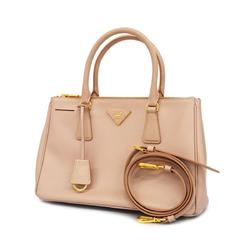 Prada handbag saffiano leather pink beige ladies