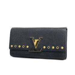 Louis Vuitton Long Wallet Taurillon Portefeuille Capucines M64102 Noir Ladies
