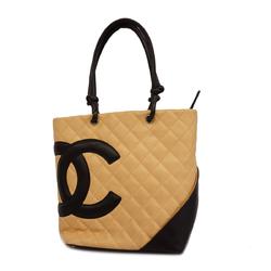Chanel Tote Bag Cambon Lambskin Beige Women's