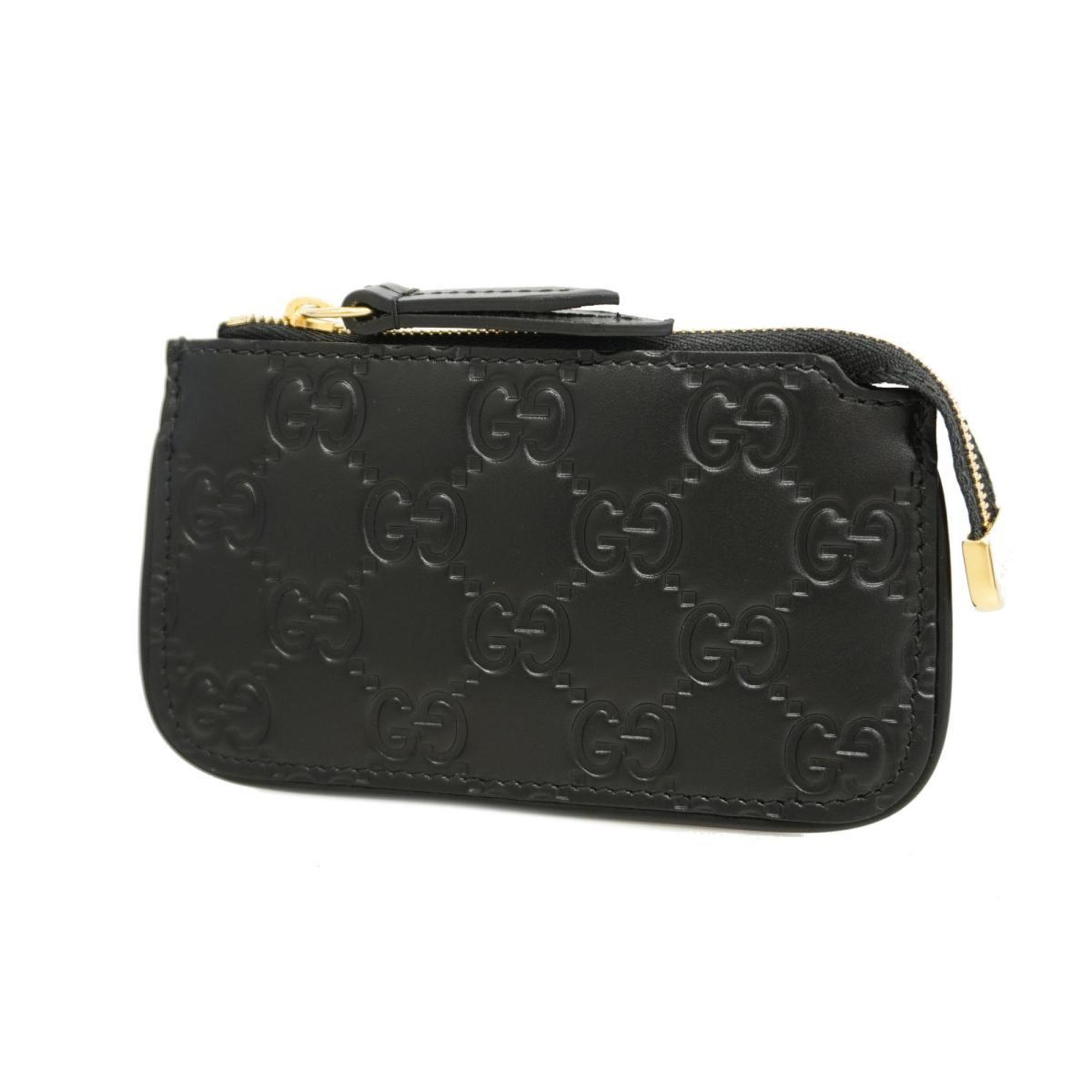 Gucci Wallet/Coin Case Guccissima 447964 Leather Black Men's Women's