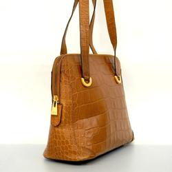 Celine Shoulder Bag Leather Brown Women's