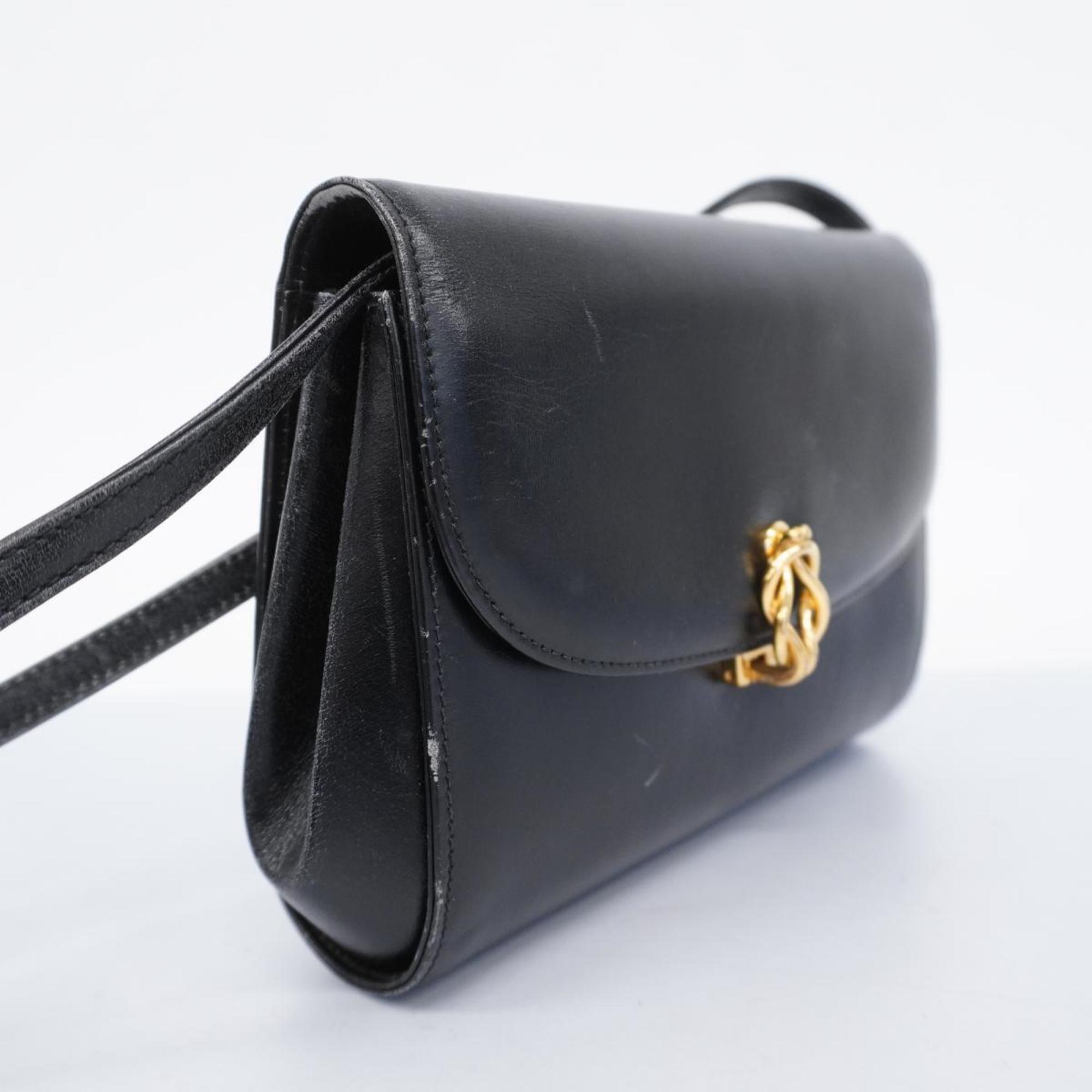 Gucci Shoulder Bag 004 056 0219 Leather Black Women's