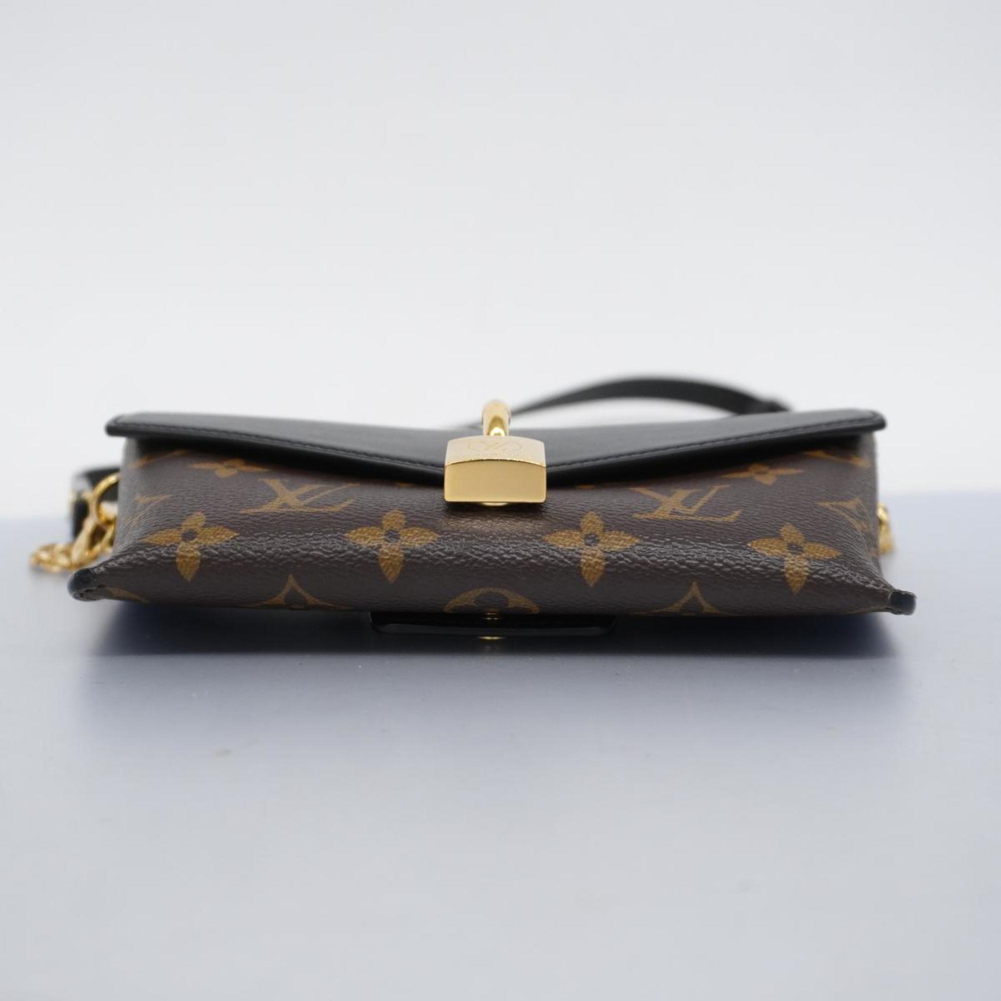 Louis Vuitton Handbag Monogram Padlock On Strap M80559 Brown Noir Ladies