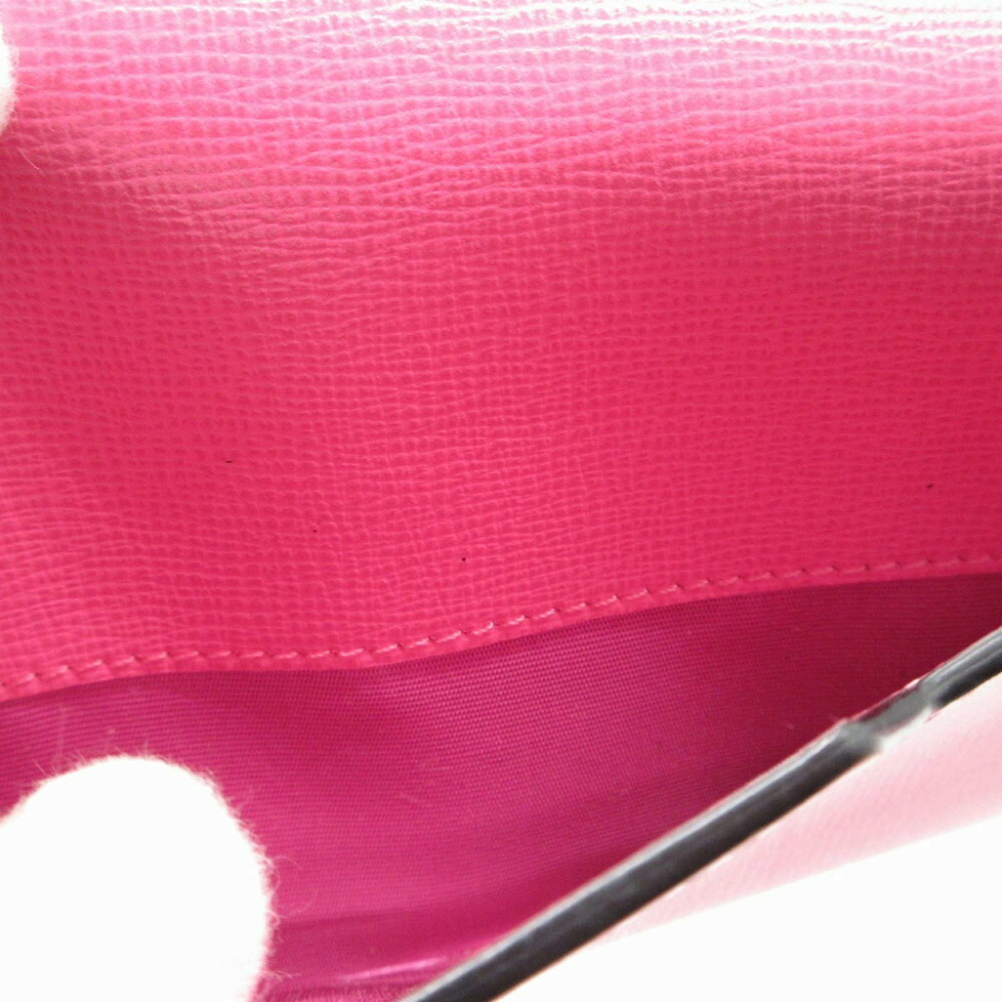 Valentino Rockstud Leather Pink Red Bi-fold Long Wallet 1259VALENTINO GARAVANI
