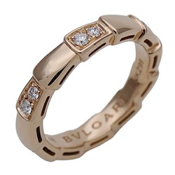 BVLGARI Ring for Women and Men, 750PG Diamond Serpenti Viper Pink Gold #48, Approx. Size 8, Polished