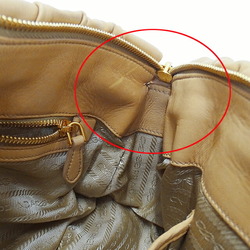 PRADA Women's Bag, Handbag, Shoulder 2way, Leather, Beige