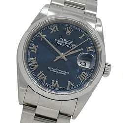 Rolex ROLEX Datejust 16200 A Series Men's Watch Automatic AT Stainless Steel SS Silver Blue Roman Polished