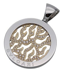 BVLGARI Pendant Top for Women and Men, Stainless Steel, SS 750YG, Diamond, Tondo, Fire, Silver, Gold, Polished