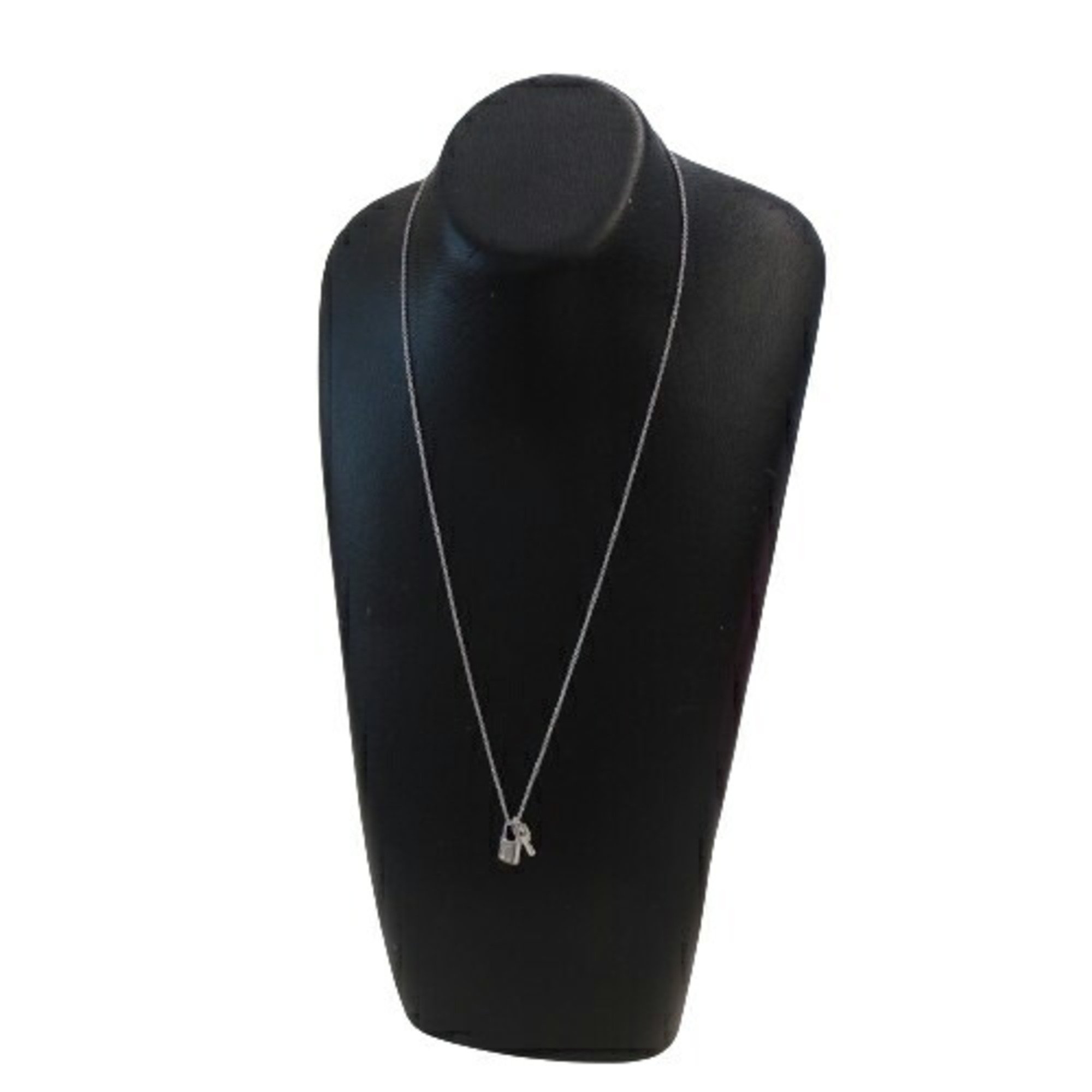 Louis Vuitton LOUIS VUITTON Necklace for Women 750WG Pendant Lockit White Gold Q93320 Polished