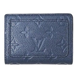 Louis Vuitton LOUIS VUITTON Wallet Monogram Empreinte Women's Bifold Portefeuille Q Metallic Blue M80943 Compact