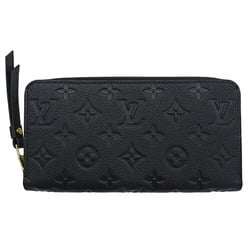 Louis Vuitton LOUIS VUITTON Wallet Monogram Empreinte Women's Men's Long Leather Zipper Noir M61864 Black