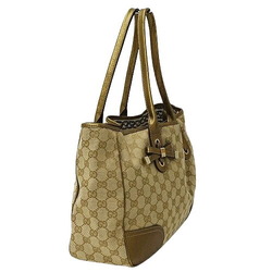 GUCCI Women's Tote Bag Princess GG Canvas Beige Gold 163805 Ribbon