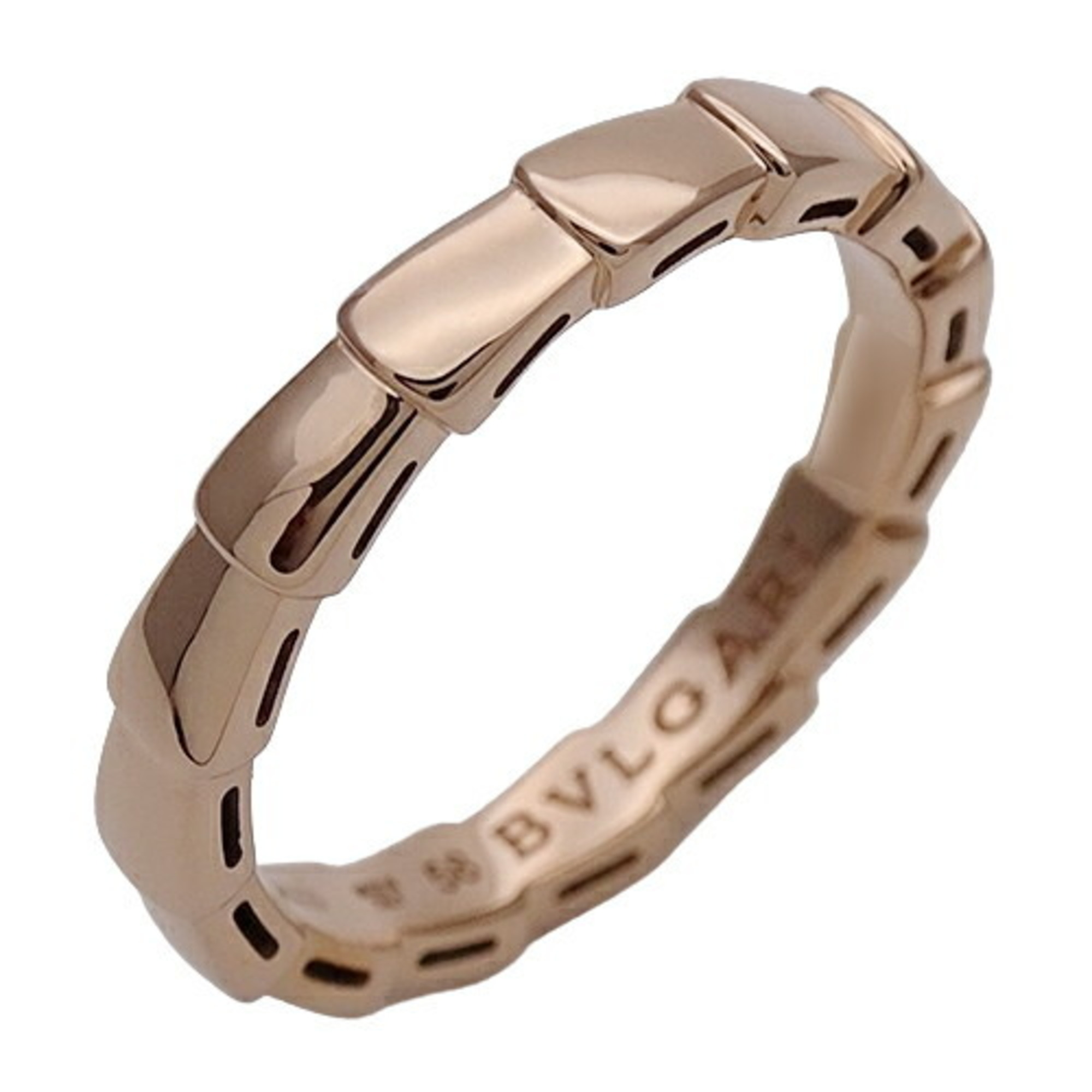 BVLGARI Ring for Women and Men, 750PG Serpenti Viper Pink Gold #58, Size 17.5, Polished