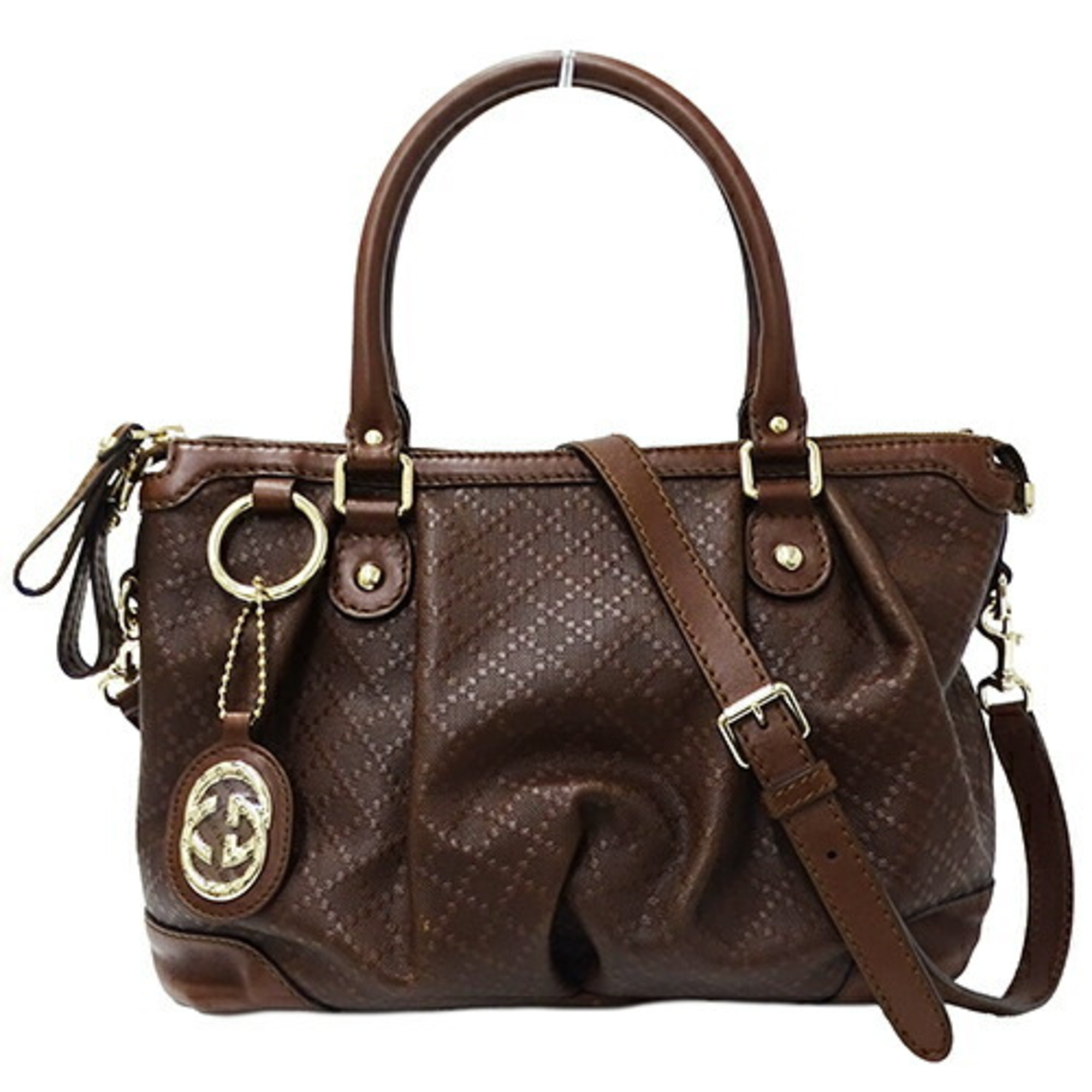 GUCCI Bag for Women Diamante Sukey Handbag Shoulder 2way Leather Brown 247902