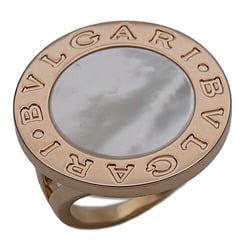 BVLGARI Ring for Women, 750PG Mother of Pearl, Big, Pink Gold, Size 12, Polished