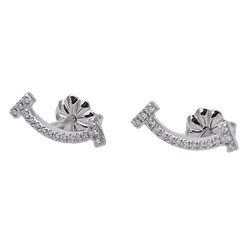 Tiffany & Co. Earrings for Women, 750WG Diamond T Smile White Gold Polished