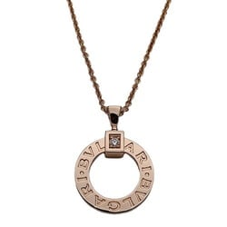 BVLGARI Necklace for Women 750PG 1P Diamond Circle Pink Gold Polished