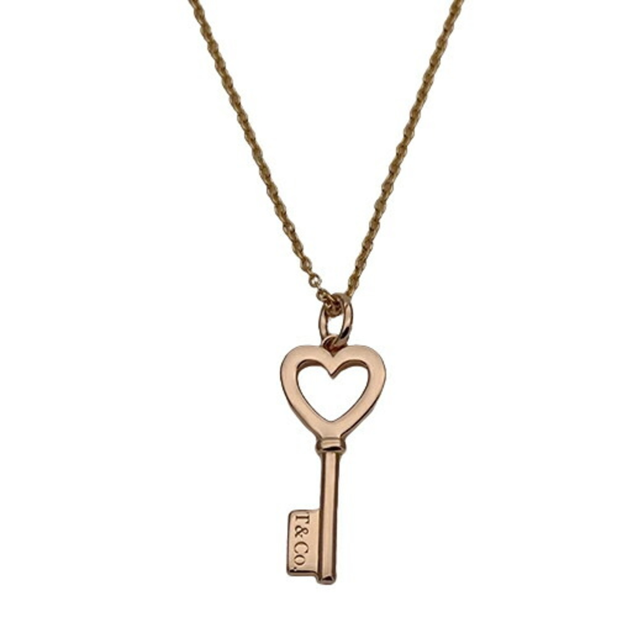 Tiffany & Co. Necklace for women, 750PG, heart key, pink gold, polished