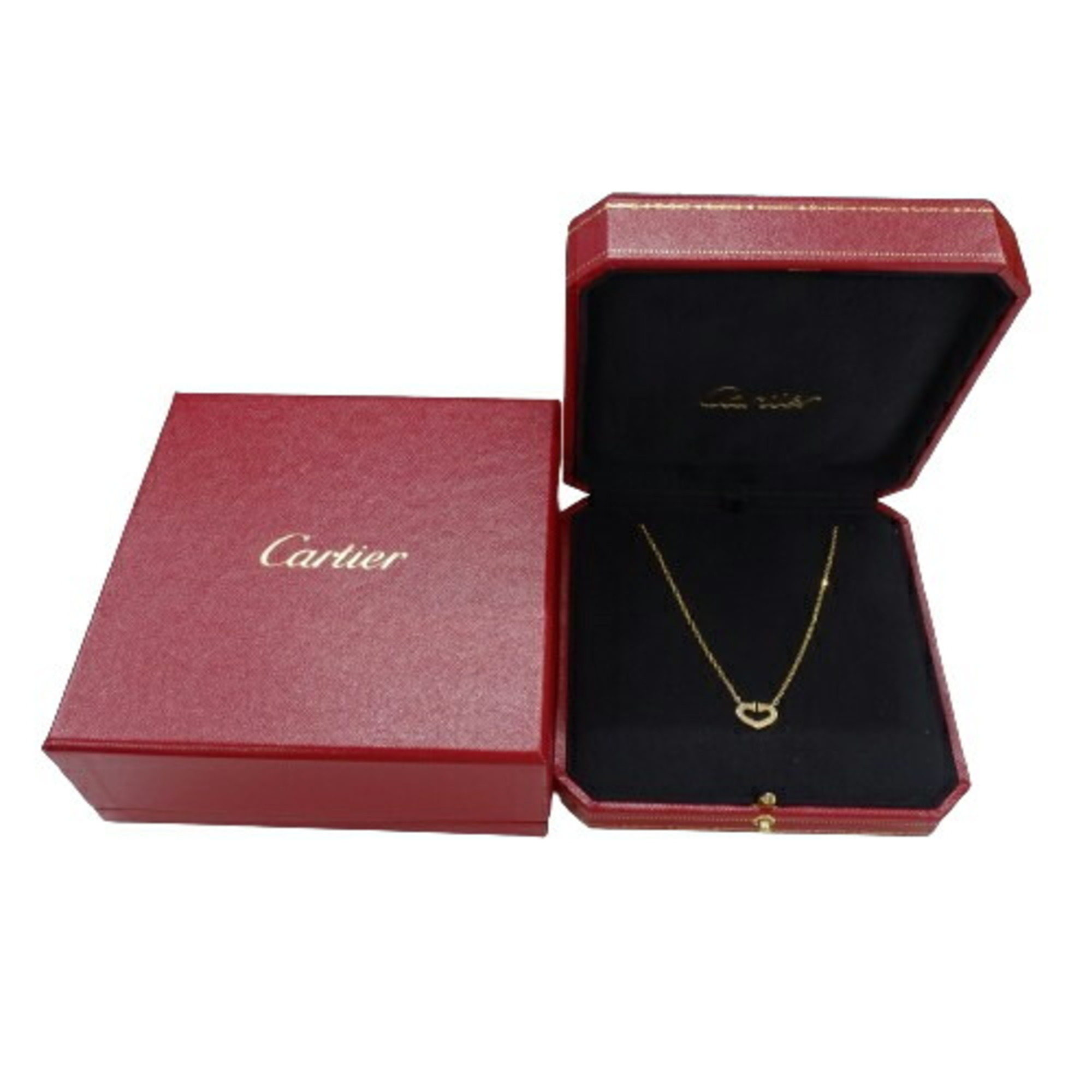 Cartier Necklace for Women, 750YG, Diamond, C-Heart, Yellow Gold, Polished