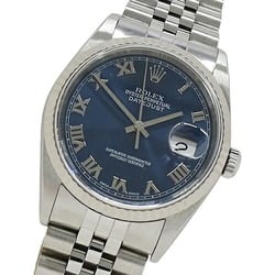 Rolex ROLEX Datejust 16234 P serial number watch men's automatic winding AT stainless steel SS white gold WG silver blue Roman polished