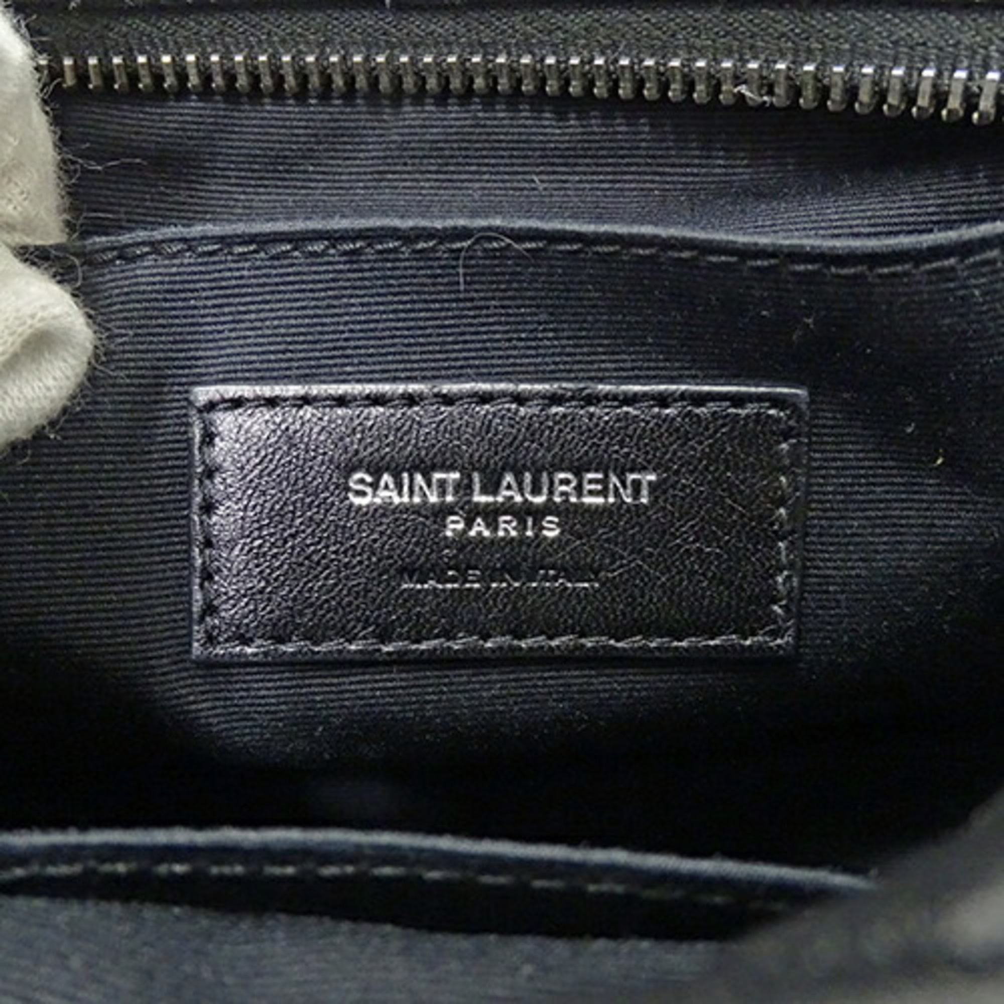 Saint Laurent SAINT LAURENT Bag Women's Shoulder Lulu Bowling Leather Black 457588 Quilted Compact