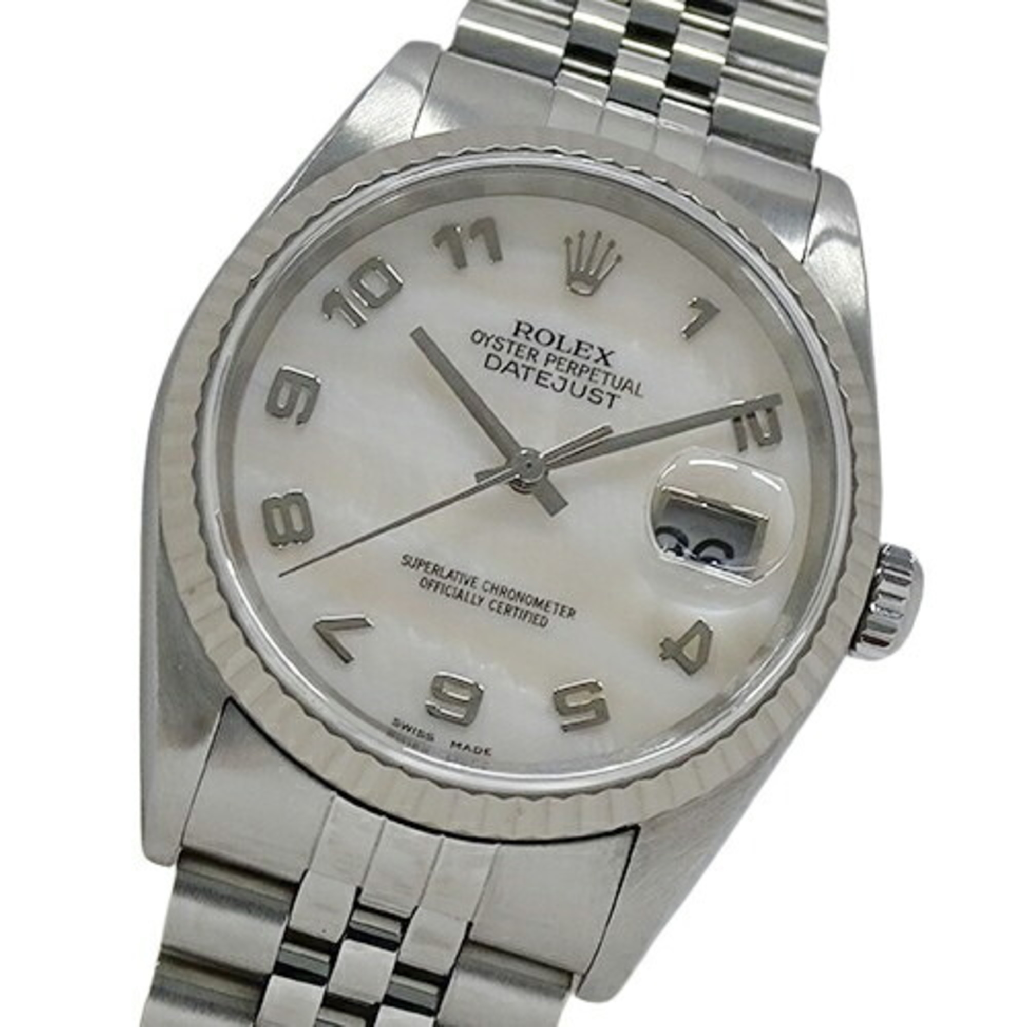 Rolex ROLEX Datejust 16234NA A serial number Men's watch Shell Automatic AT Stainless steel SS White gold WG Silver Polished