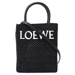 LOEWE Women's Bags Handbags Shoulder 2way Raffia Standard A5 Tote Black Compact
