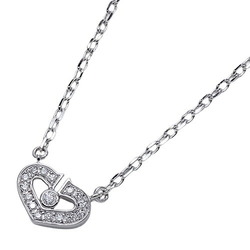 Cartier Necklace for Women, 750WG Diamond, C Heart, White Gold, Polished