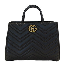 GUCCI Bags for Women GG Marmont Handbag Leather Quilted Bag Black 448054