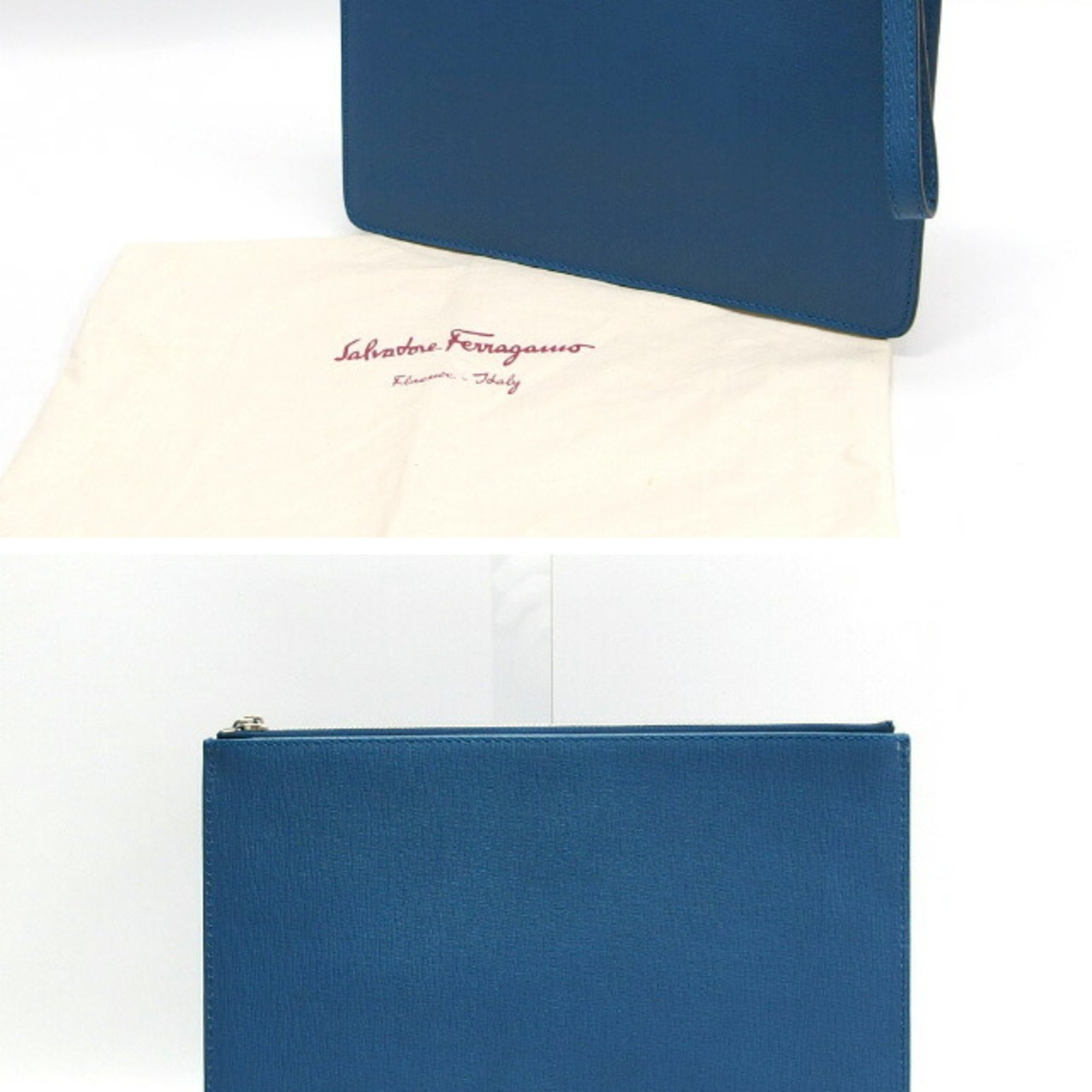 Salvatore Ferragamo Flat Pouch with Wrist Strap, Blue