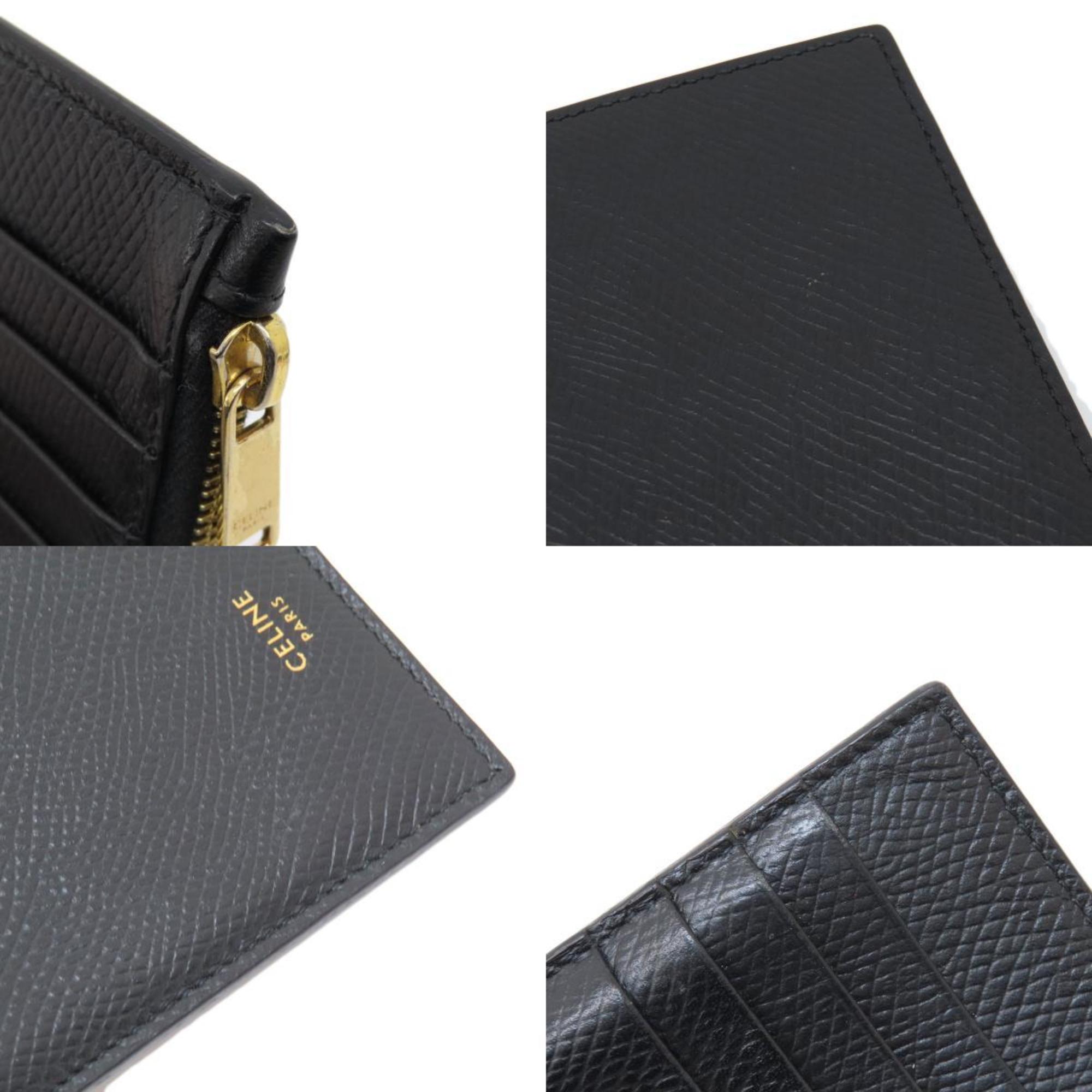 CELINE Card Case Coin Leather Women's