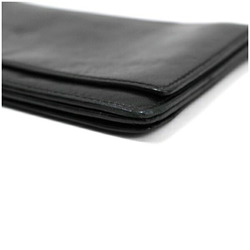 LOEWE Bi-fold Long Wallet Leather Black Women Men Unisex