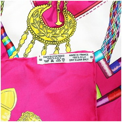 Hermes Silk Scarf Muffler Carre 90 "Pelile Main" Seamstress Pink HERMES Women's