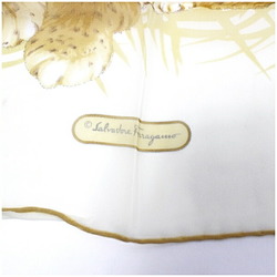 Salvatore Ferragamo Silk Rectangular Scarf Stole Shawl Animal and Plant Pattern Beige SALVATORE FERRAGAMO Women's Paper