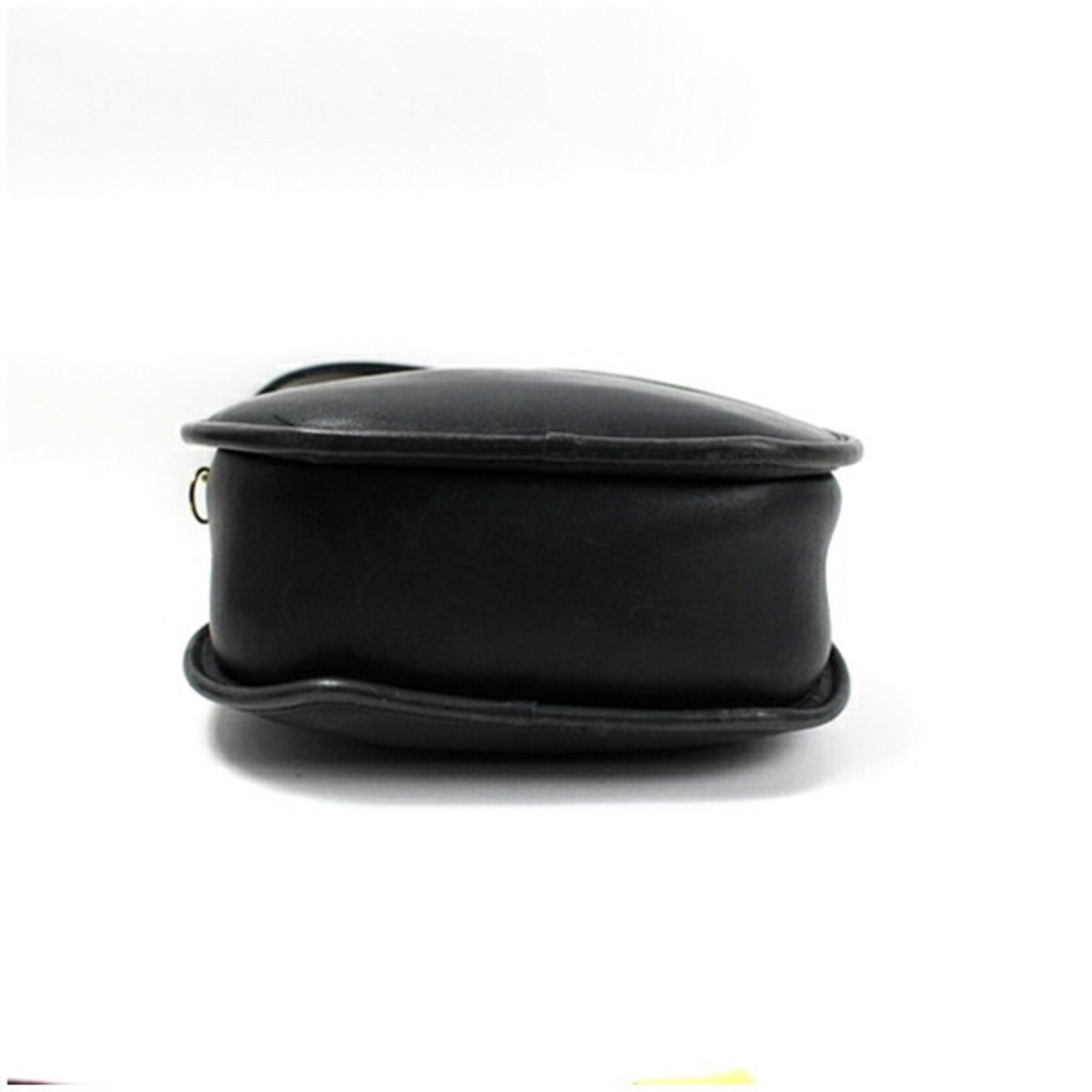 Coach shoulder bag all leather black E4C 9901 COACH women's pochette