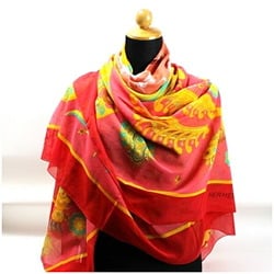 Hermes Large Scarf Muffler Red HERMES Women's