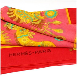 Hermes Large Scarf Muffler Red HERMES Women's