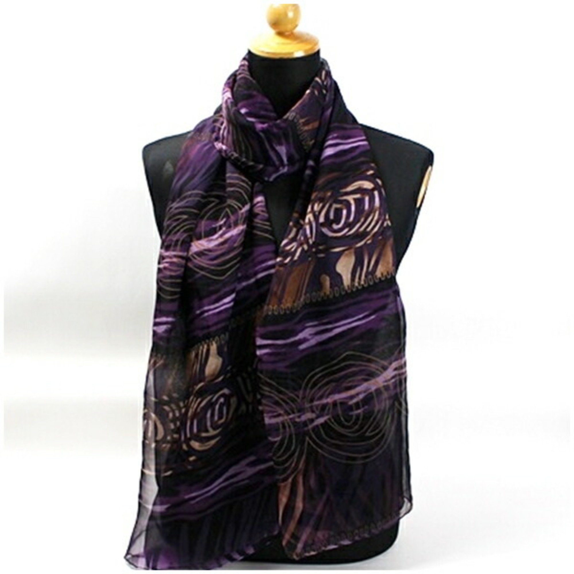 Salvatore Ferragamo Silk Scarf Muffler Rectangle Purple Women's Stole