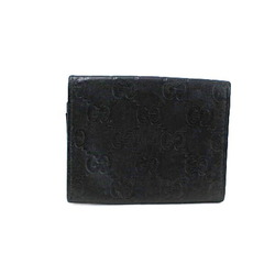 Gucci Shima Line Bifold Business Card Holder Pass Case Leather Black 120965 4276 Men's