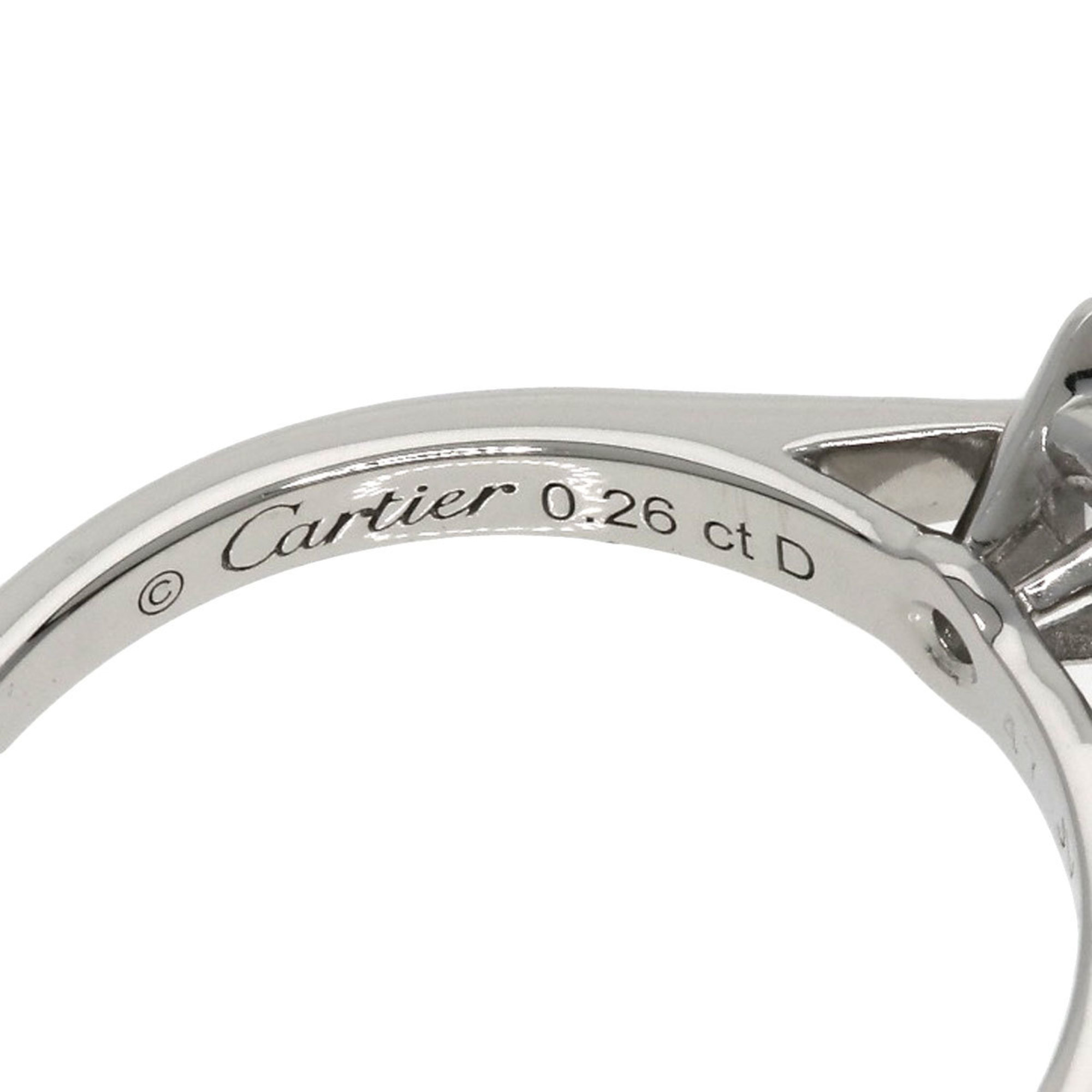 Cartier Solitaire 1P Diamond #47 Ring Platinum PT950 Women's CARTIER