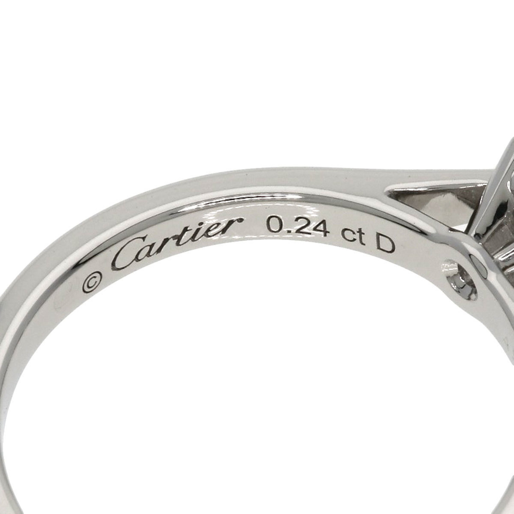 Cartier Solitaire 1P Diamond #45 Ring Platinum PT950 Women's CARTIER