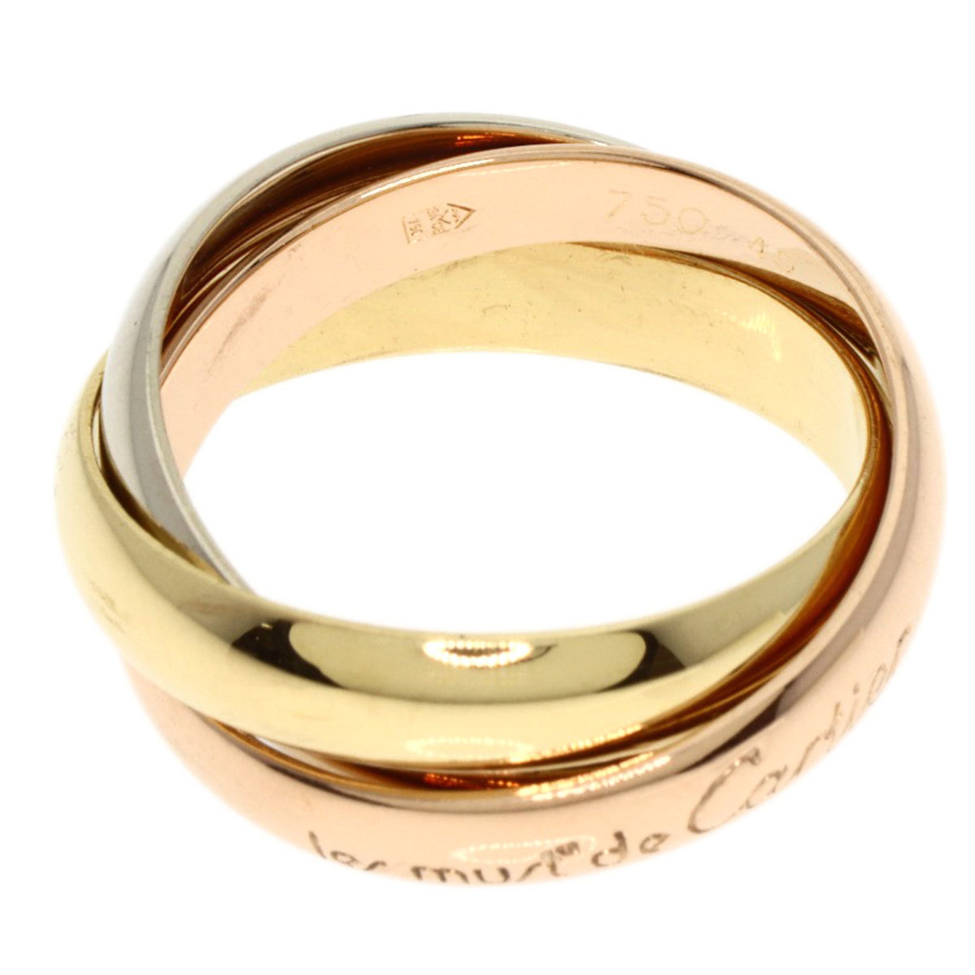 Cartier Trinity #49 Ring, K18 Yellow Gold/K18WG, Women's, CARTIER