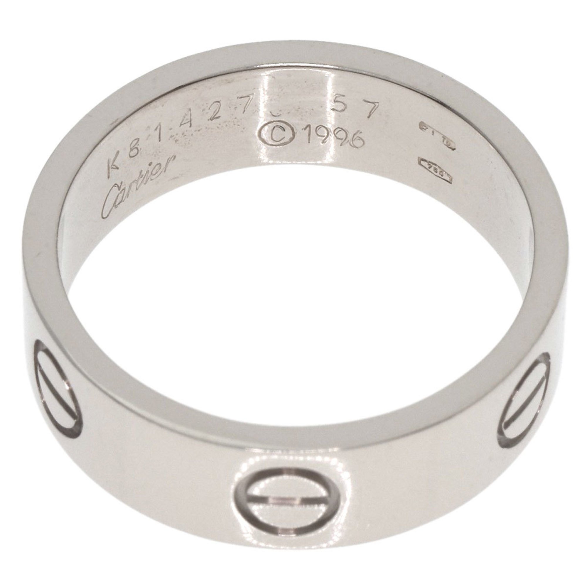 Cartier Love Ring #57 Ring, K18 White Gold, Women's CARTIER
