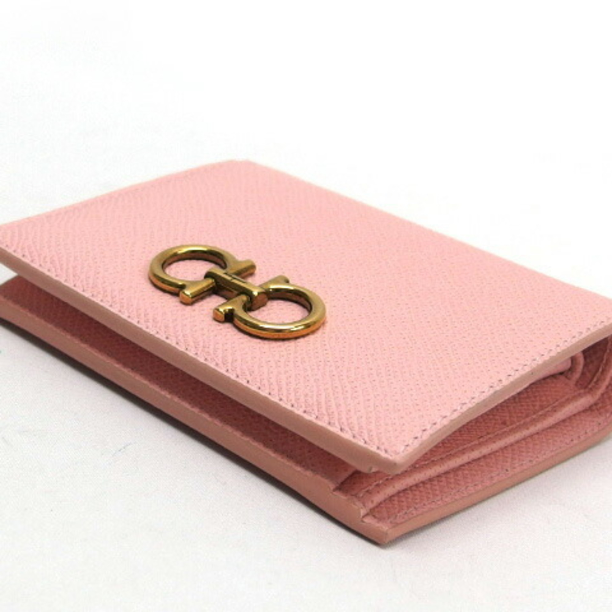 Salvatore Ferragamo Gancini Bi-fold Compact Wallet Light Pink