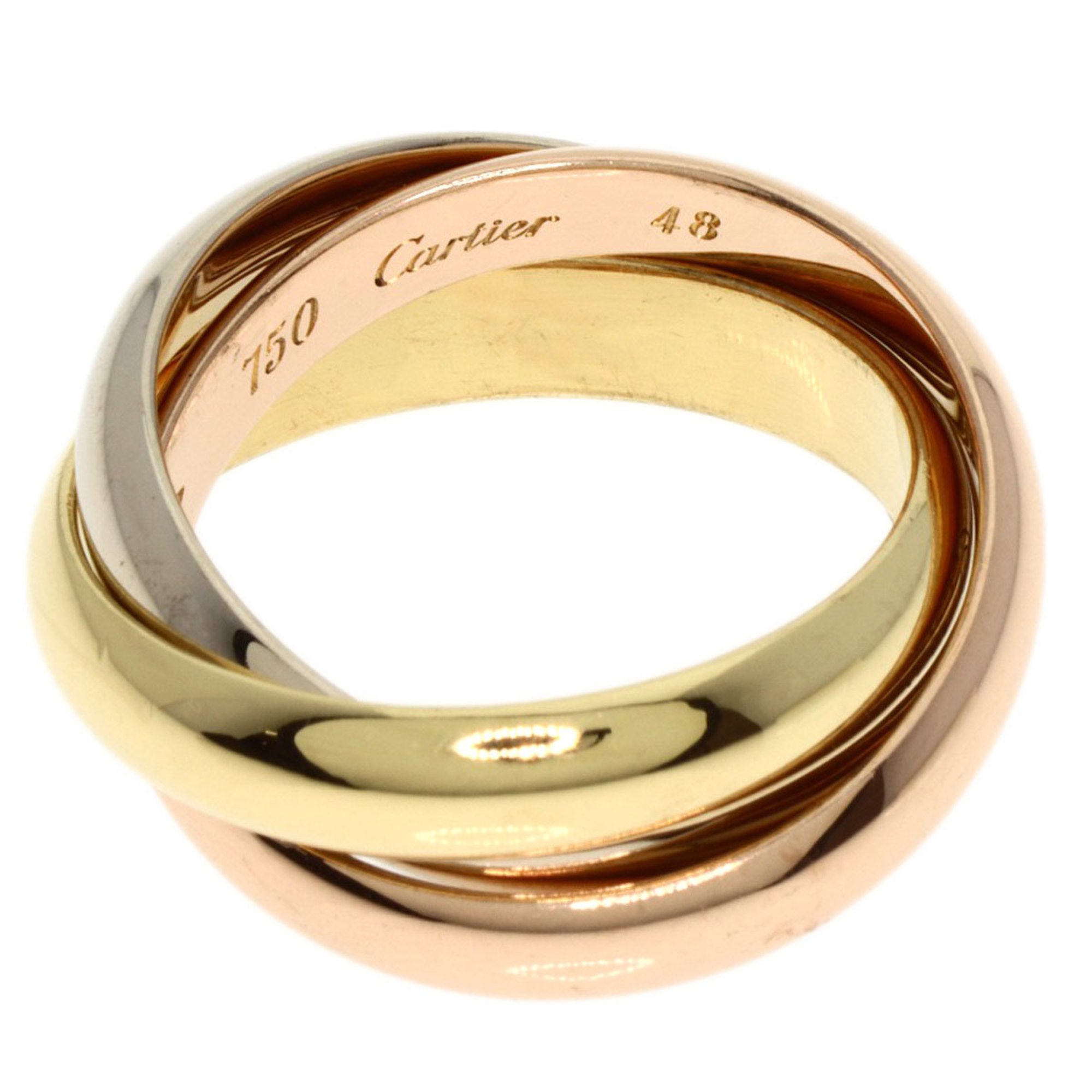 Cartier Trinity #48 Ring, K18 Yellow Gold/K18WG, Women's, CARTIER