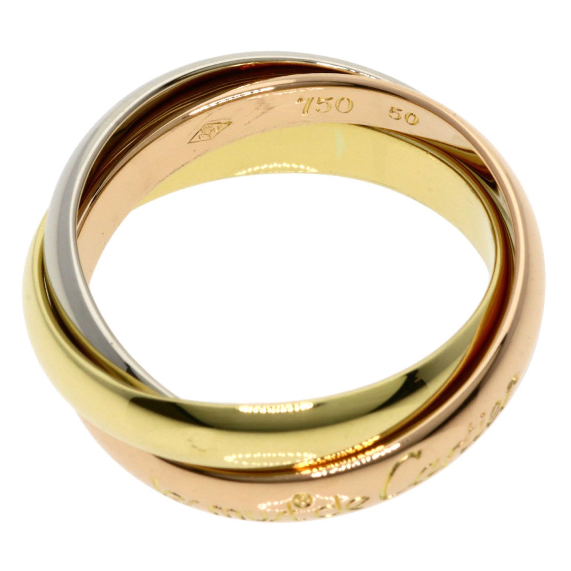 Cartier Trinity #50 Ring, K18 Yellow Gold/K18PG/K18WG, Women's, CARTIER