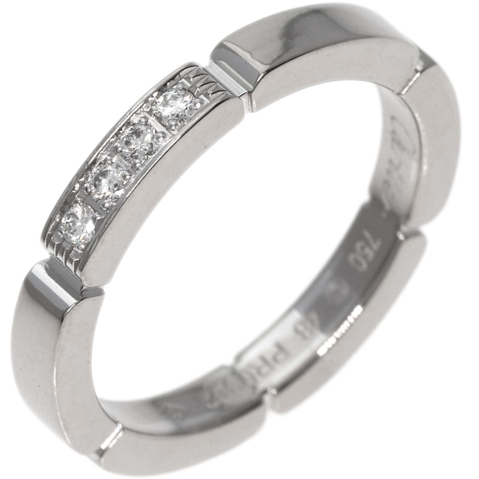 Cartier Maillon Panthere 4P Diamond #48 Ring, K18 White Gold, Women's, CARTIER