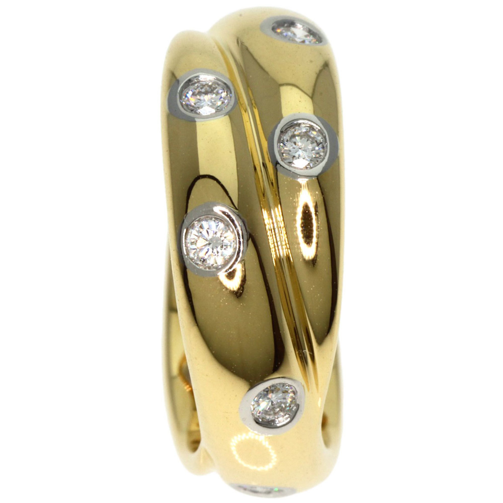 Tiffany & Co. Dots Twist Diamond Ring, 18K Yellow Gold/PT950, Women's, TIFFANY