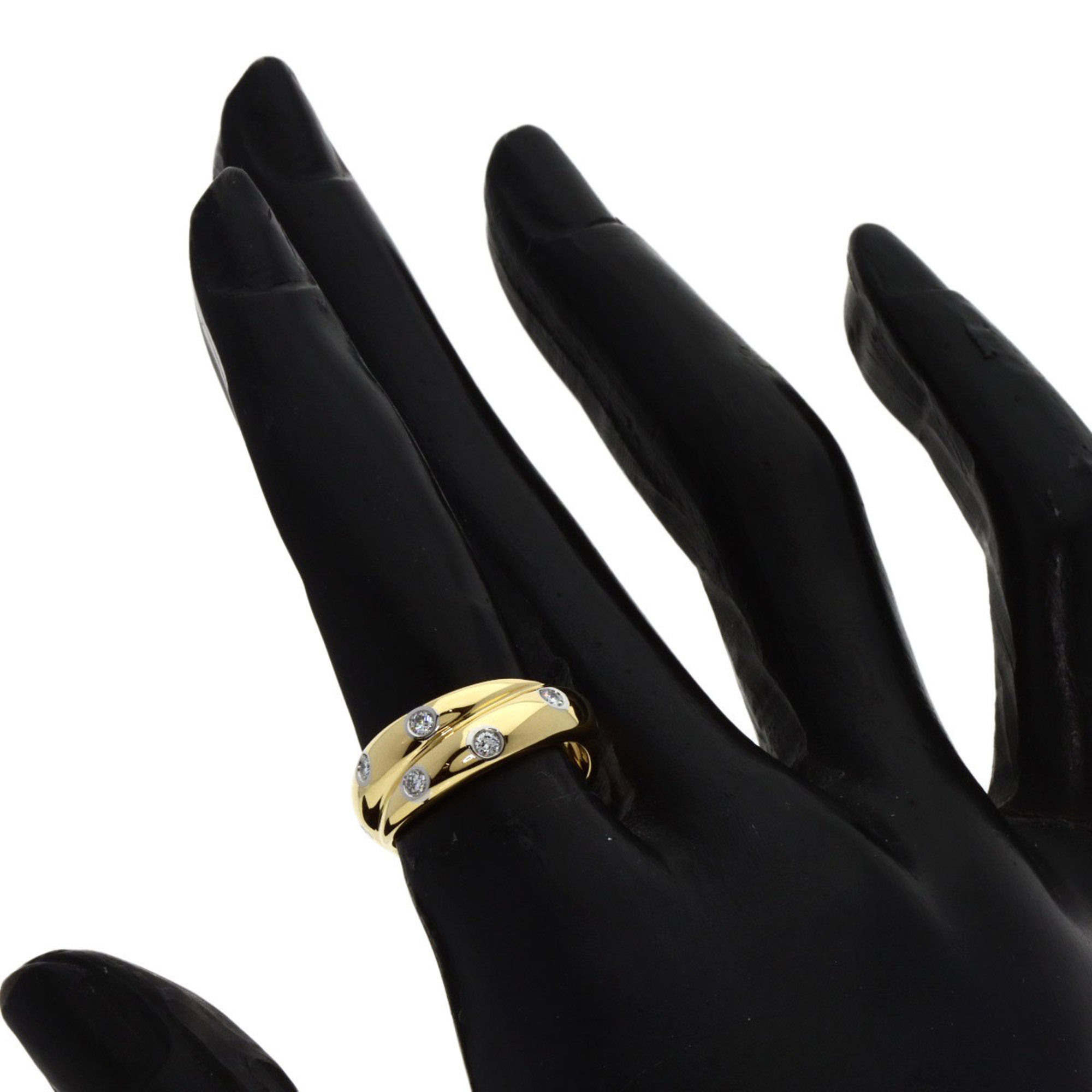 Tiffany & Co. Dots Twist Diamond Ring, 18K Yellow Gold/PT950, Women's, TIFFANY